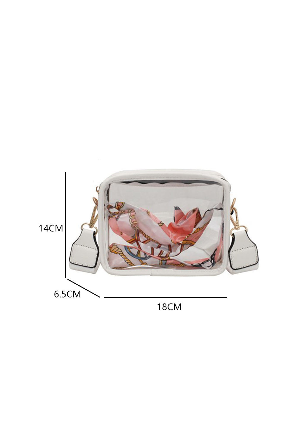 White Clear PVC Leather Strap Crossbody Bag Dear-Lover Dropshipping