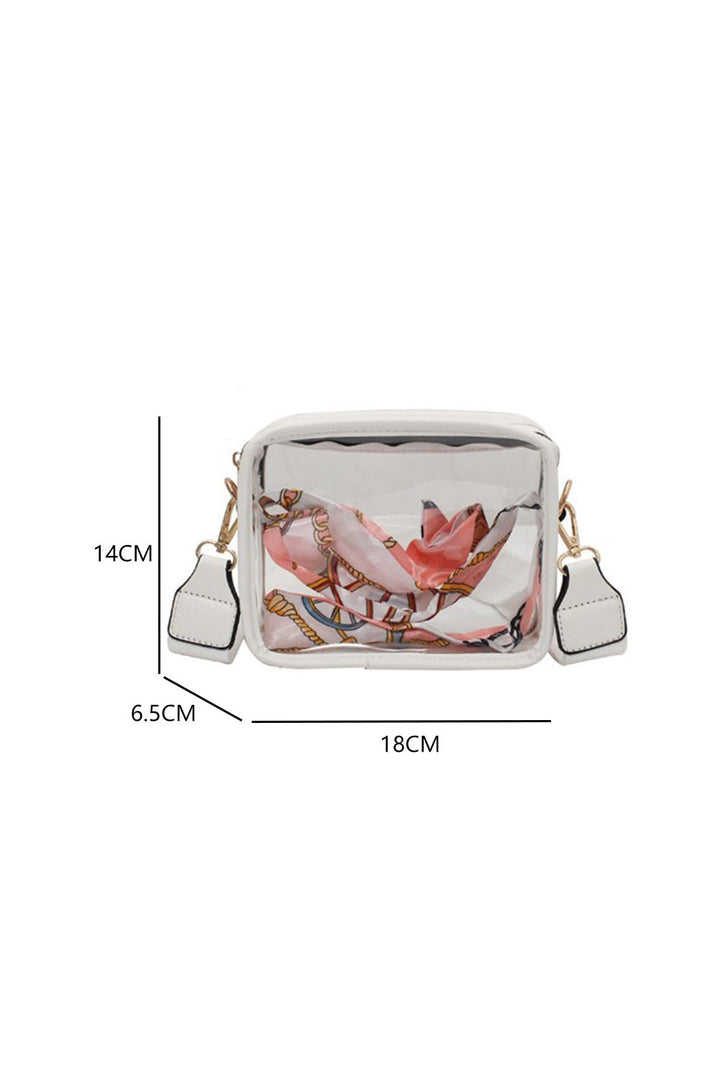White Clear PVC Leather Strap Crossbody Bag Dear-Lover Dropshipping