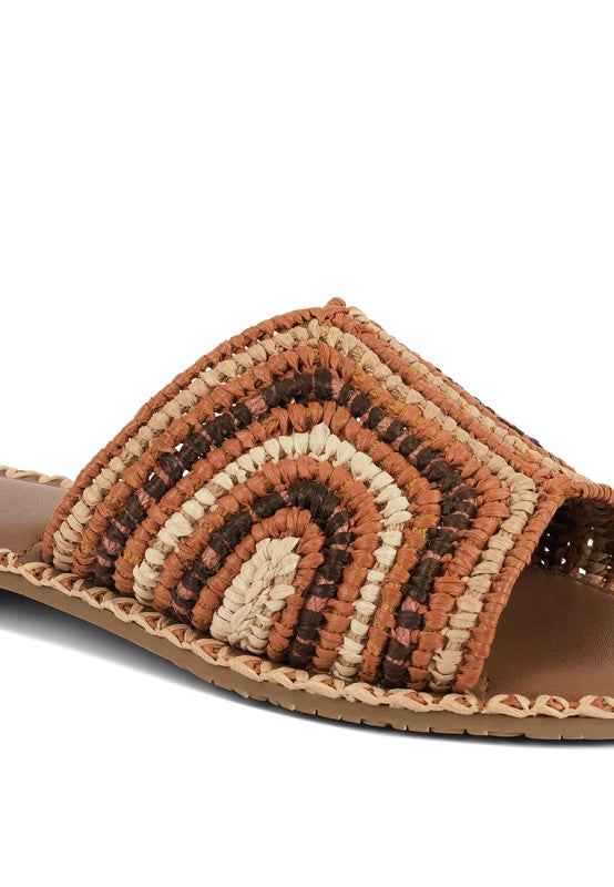 Kivah Handwoven Raffia Slip-On Flats