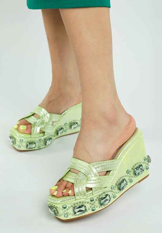 Blistronic Chunky Diamante & Rhinestone Sandals