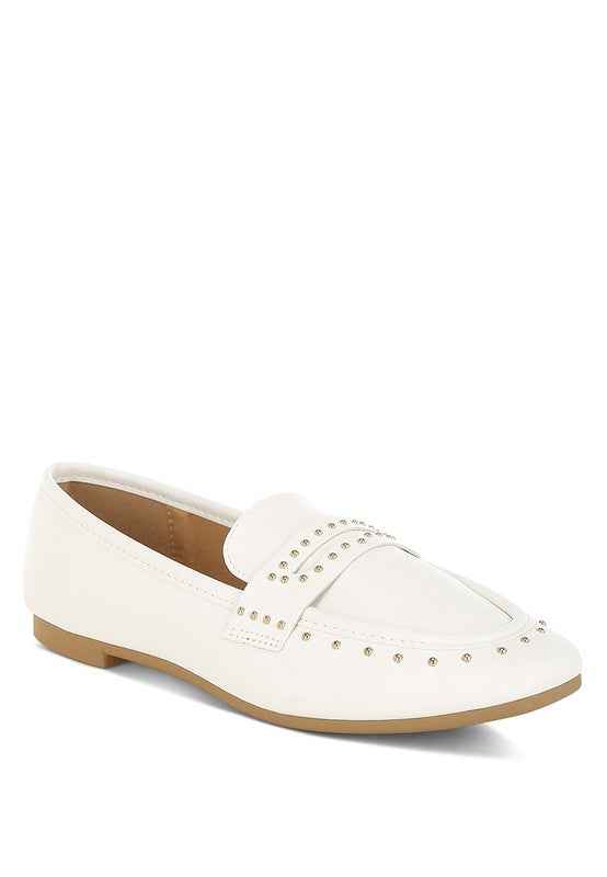 Dorlina Studded Faux Leather Loafers