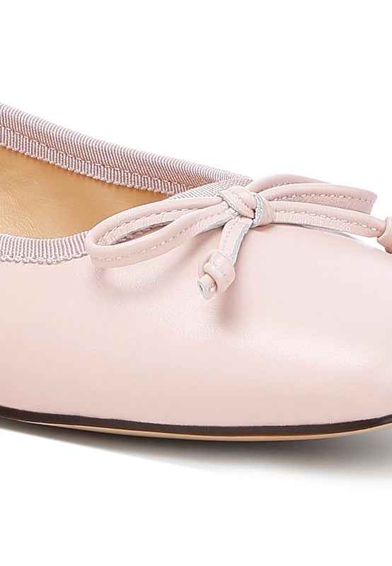 Lutten Square-Toe Bow Ballerinas