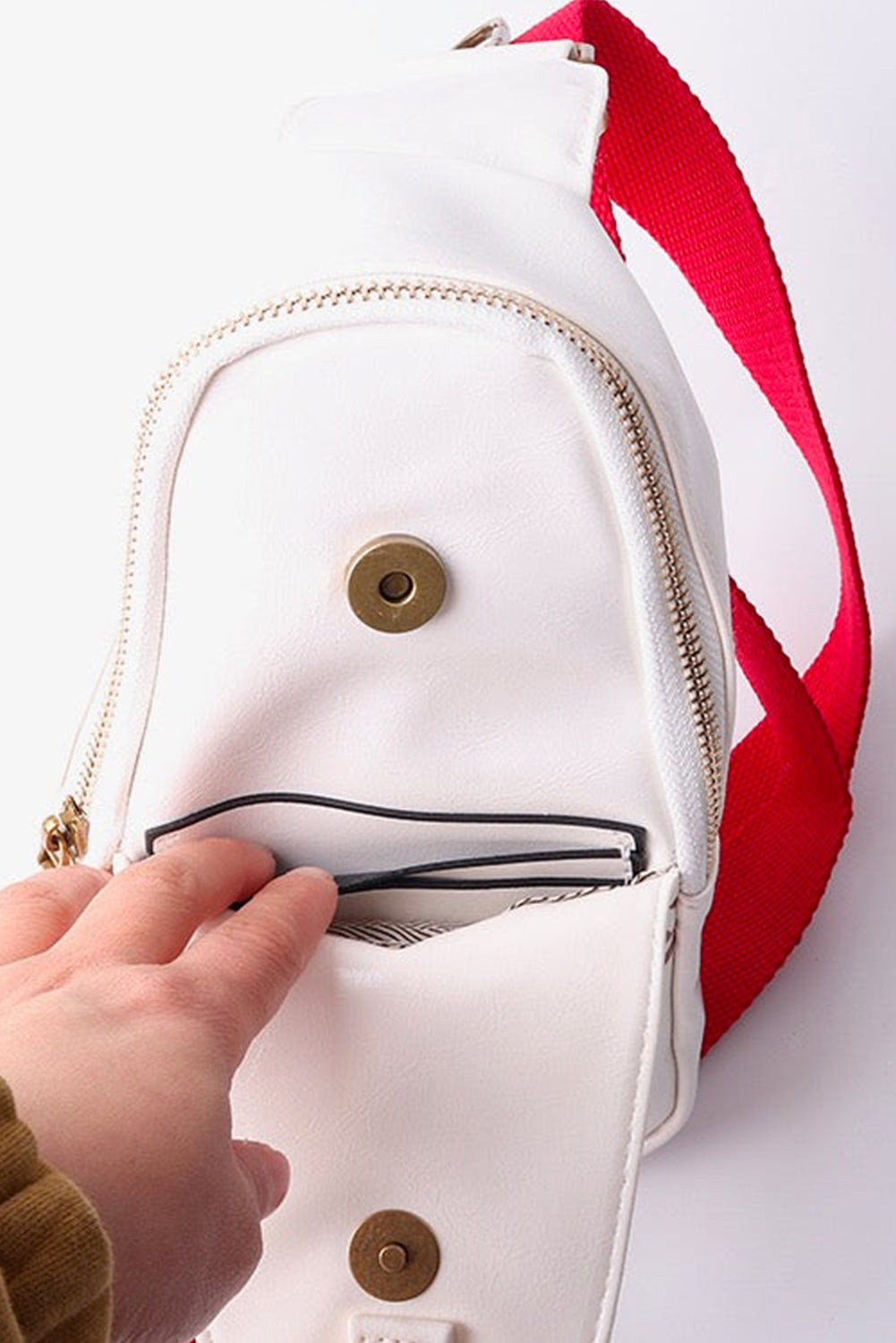 Racing Red Balls Pattern PU Leather Zipped Sling Bag Dear-Lover Dropshipping