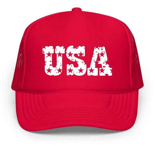 USA Distressed Stars Foam Trucker Hat