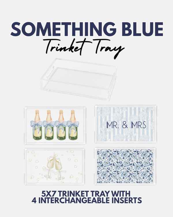 Something Blue Acrylic Trinket Tray with 4 Interch
