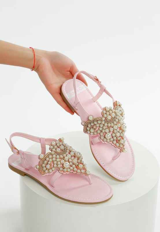 Nayasa Pin Buckle Pearls Flats