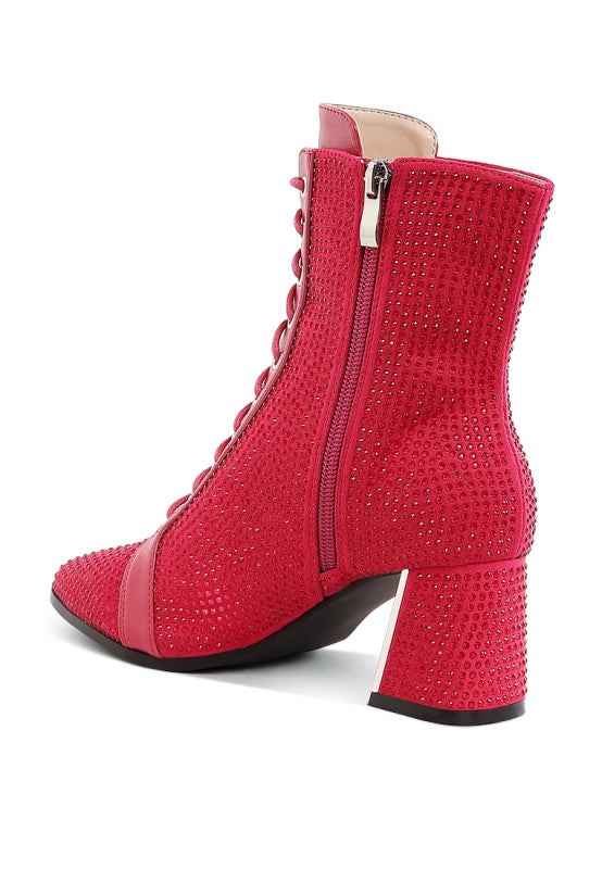 Calla Rhinestone Embellished Ankle Boots