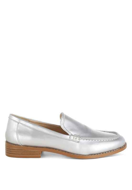Corleone Pleather Stacked Heel Loafers