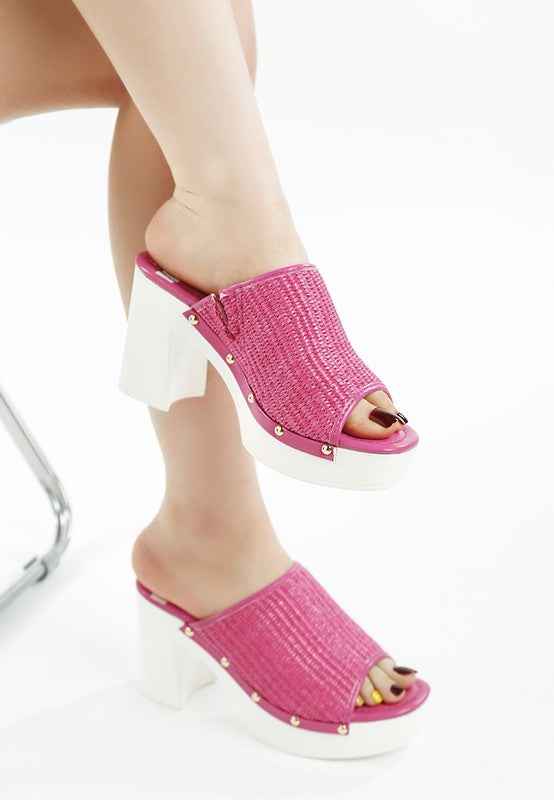 Marengo Raffia Wooden Clogs