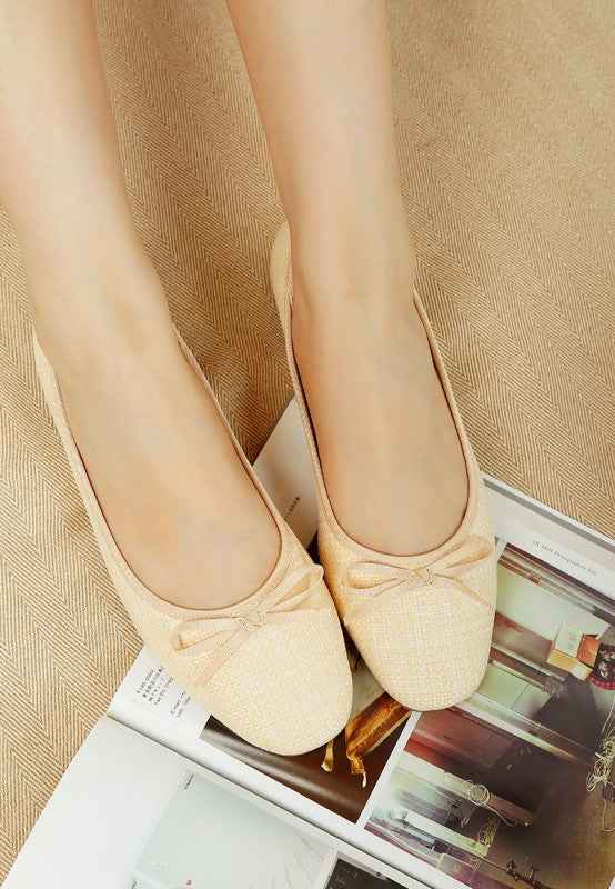 Paper Rings Raffia Ballet Flats
