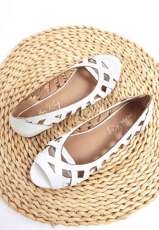 Moira Woven Peep Toe Flats