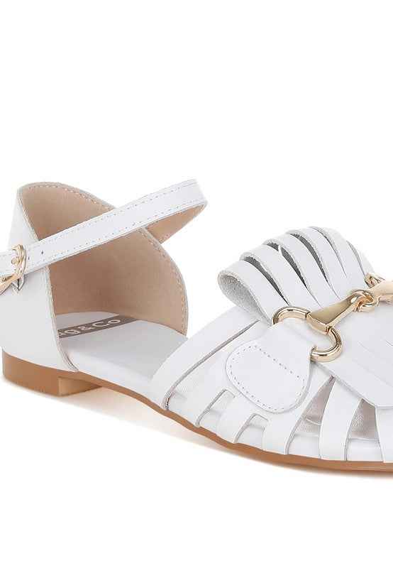 Ramita Horsebit Fringe Flat Sandals