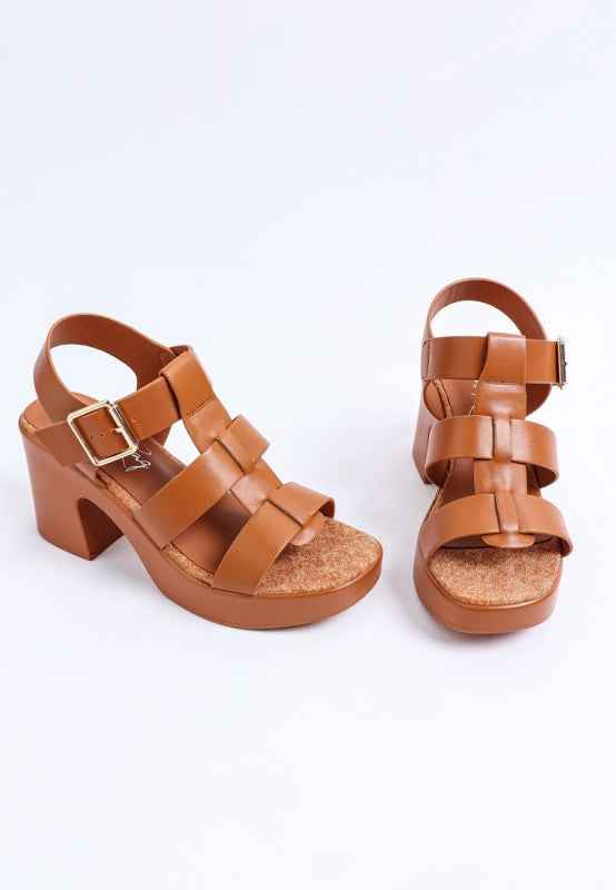 Avalon Chunky Pin Buckle Platform Heels