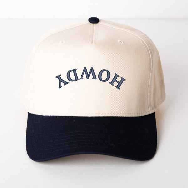 Embroidered Howdy Upside Down Arch Canvas Trucker