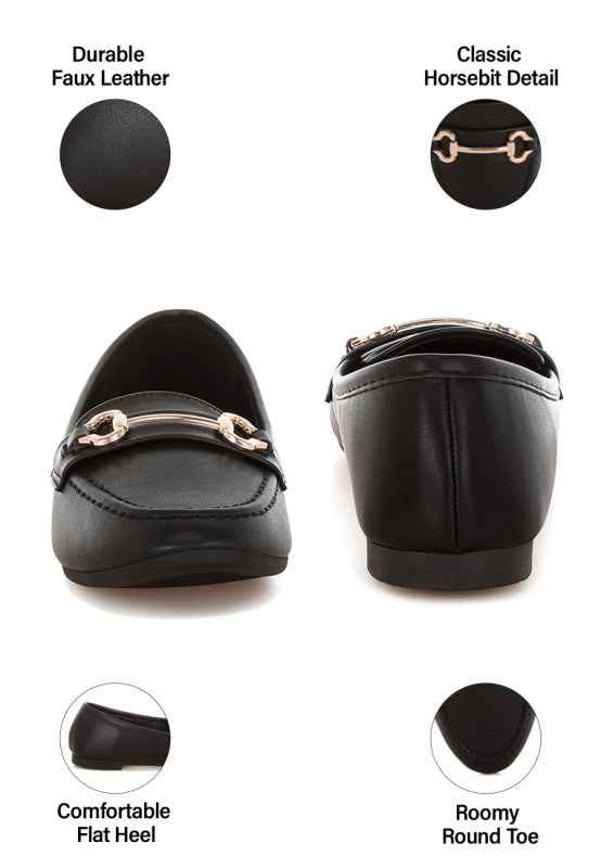 Pingle Horsebit Faux Leather Loafers