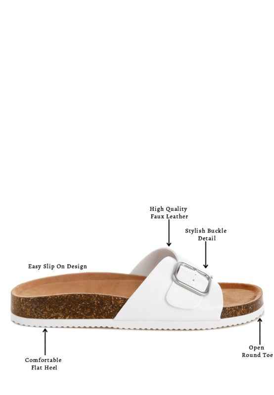 Aranda Buckled Slide-On Sandals