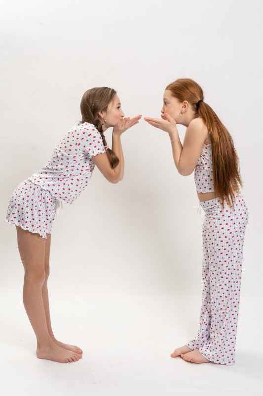 Girls Strawberry Print Cami Top and Pants Set