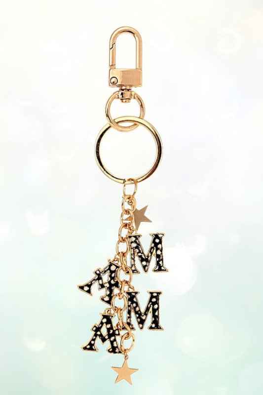 CHEETAH PRINT MAMA STAR LINK DROP KEYCHAIN