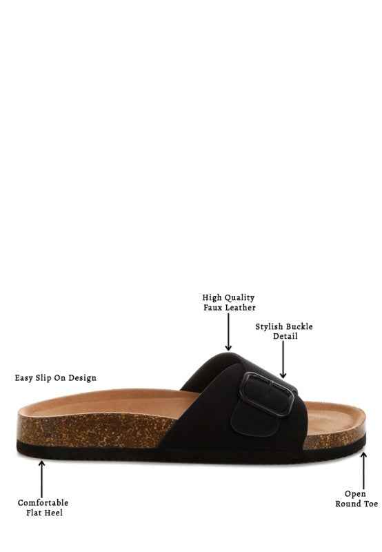 Aranda Buckled Slide-On Sandals
