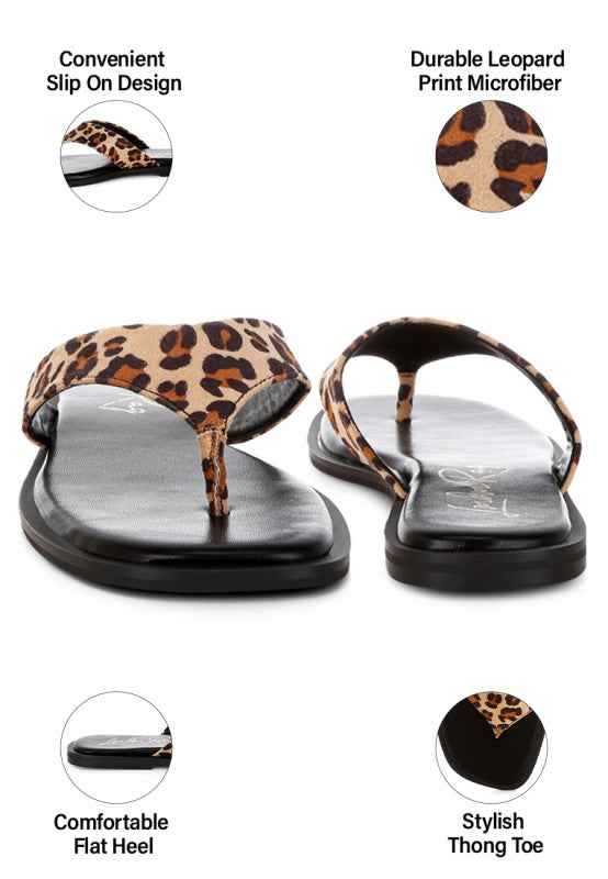 Buchi Animal Print Thong Flats