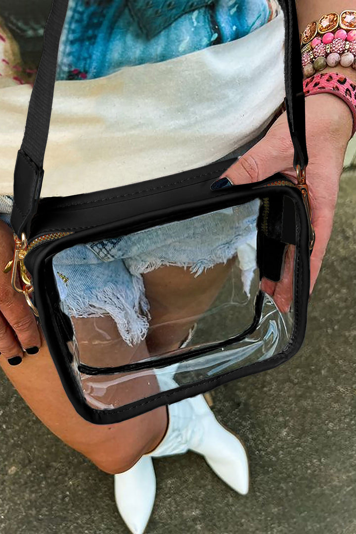 Black Clear PVC Leather Strap Crossbody Bag Dear-Lover Dropshipping
