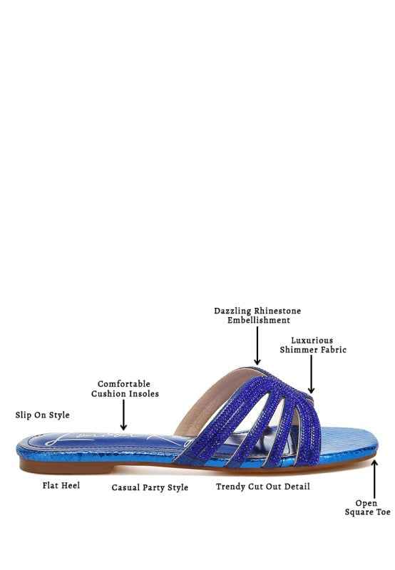 Dindy Rhinestone Cut Out Flats