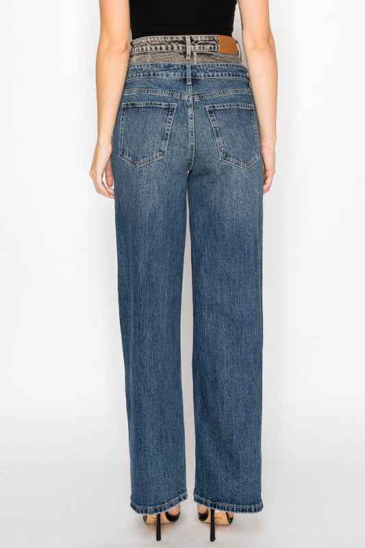 Double Snap On Waistband Layered Ultra High Rise W