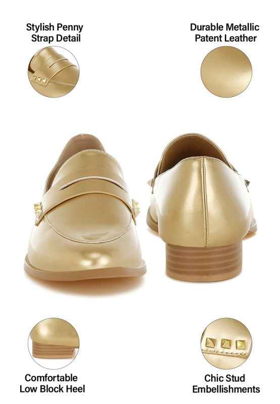 Noshiya Patent Pleather Penny Loafers