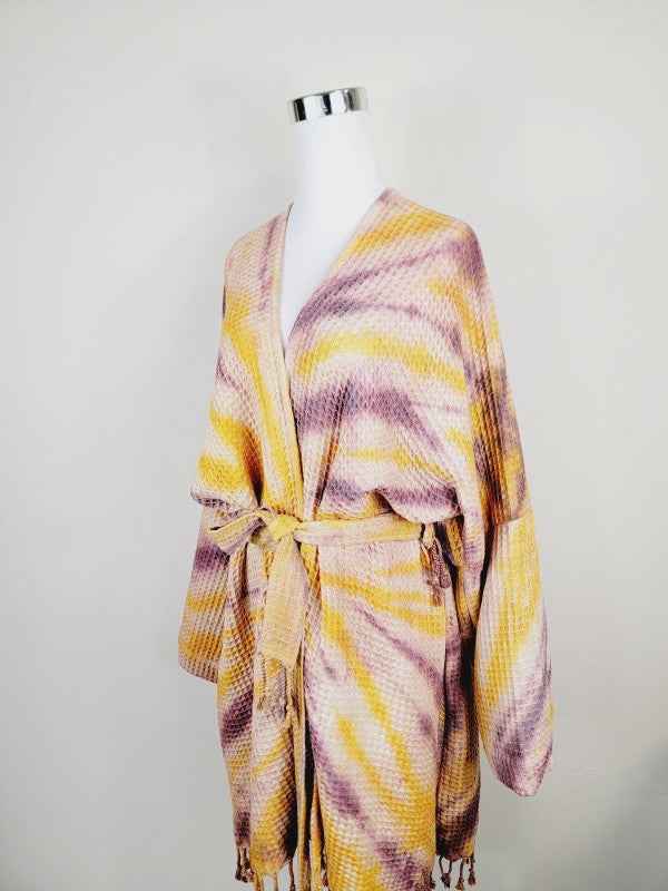 Unisex Cotton Waffle Robe, Honeycomb Weave Bath, B