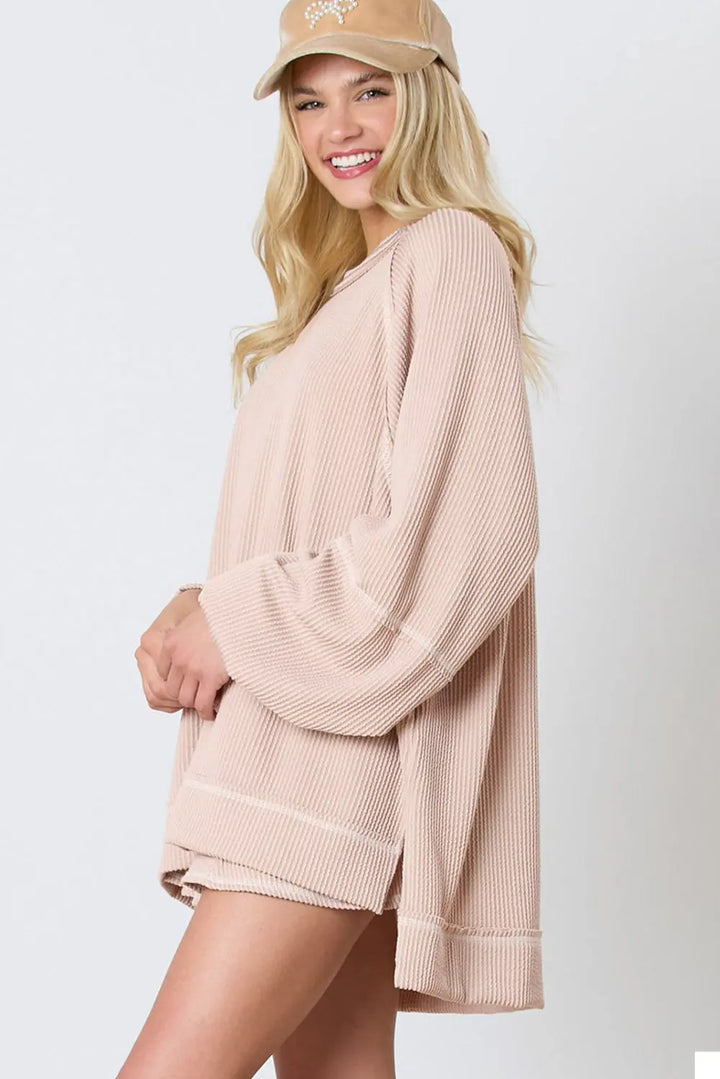 Jet Stream Corded Lantern Sleeve Top High Waist Ruffled Mini Skirt Set Dear-Lover Dropshipping