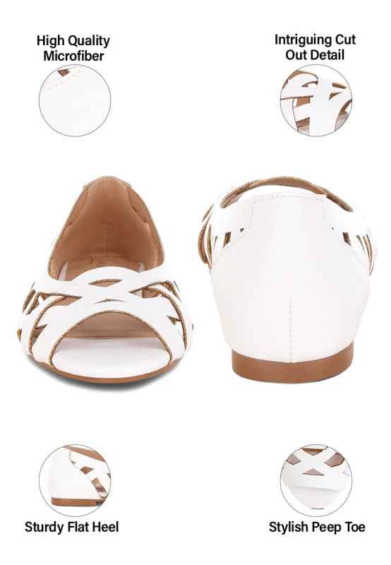 Moira Woven Peep Toe Flats