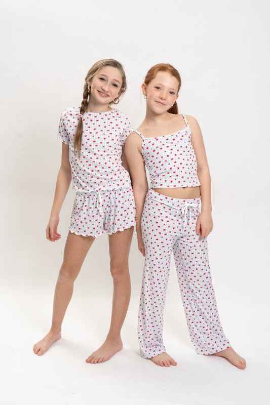 Girls Strawberry Print Cami Top and Pants Set
