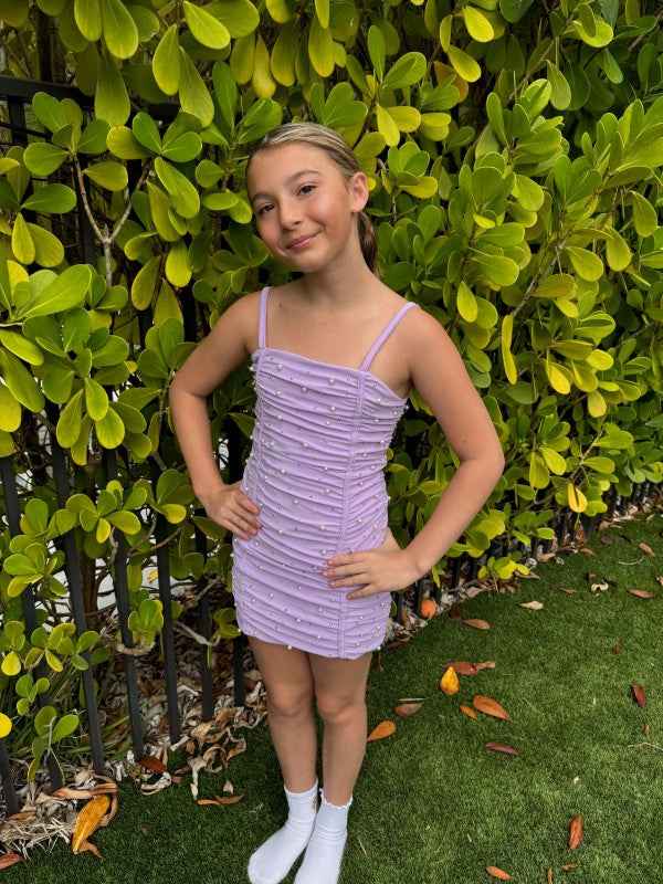 Girls Amelia Tank Dress With Pearls