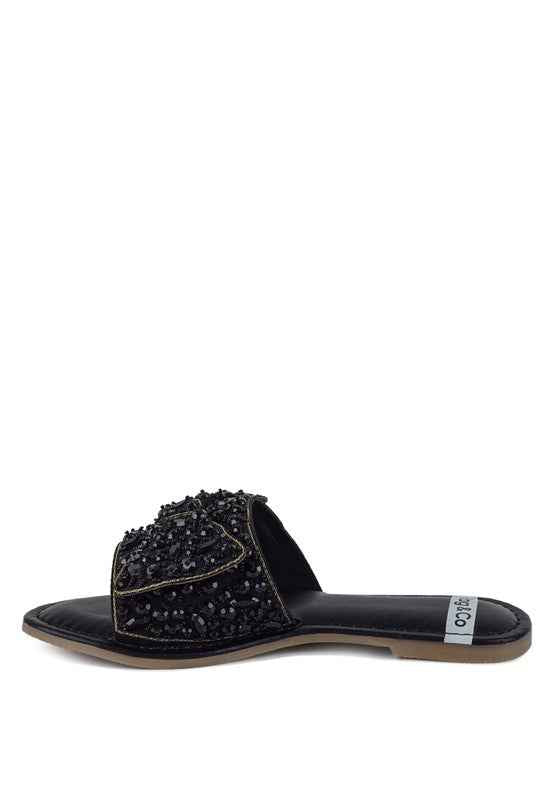 Pipa Big Bow Beaded Flats