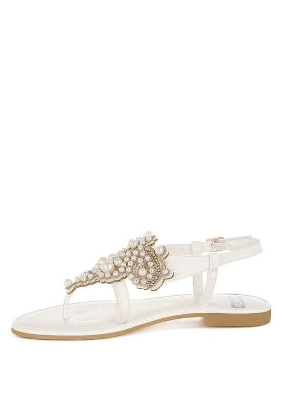 Nayasa Pin Buckle Pearls Flats