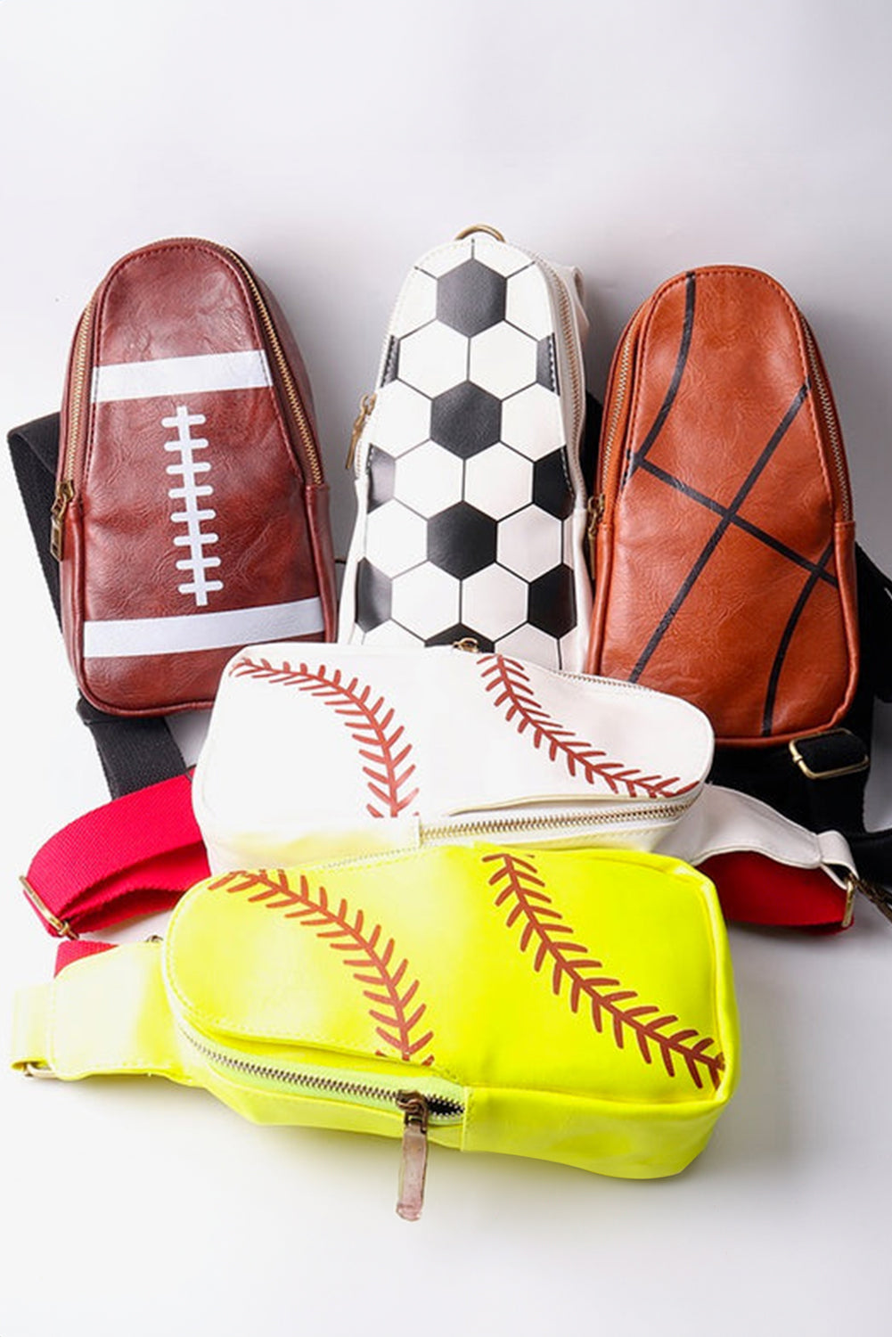 Racing Red Balls Pattern PU Leather Zipped Sling Bag Dear-Lover Dropshipping