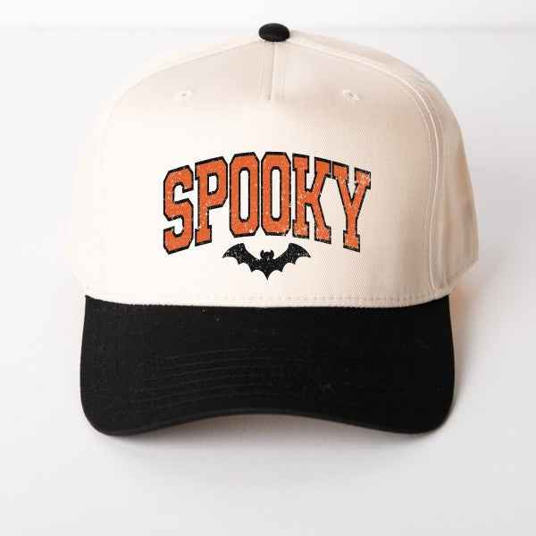 Varsity Spooky Bat Distressed Canvas Trucker Hat