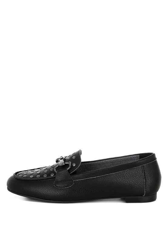 Modaha Horsebit & Embellished Real Leather Loafers