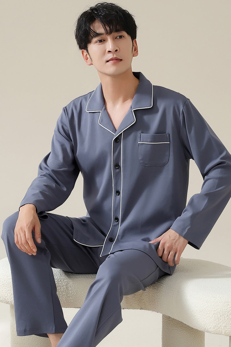 Long sleeved cardigan home wear men's pajamas set eprolo