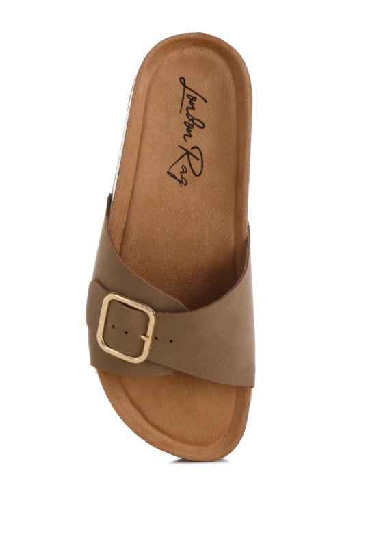 Aranda Buckled Slide-On Sandals