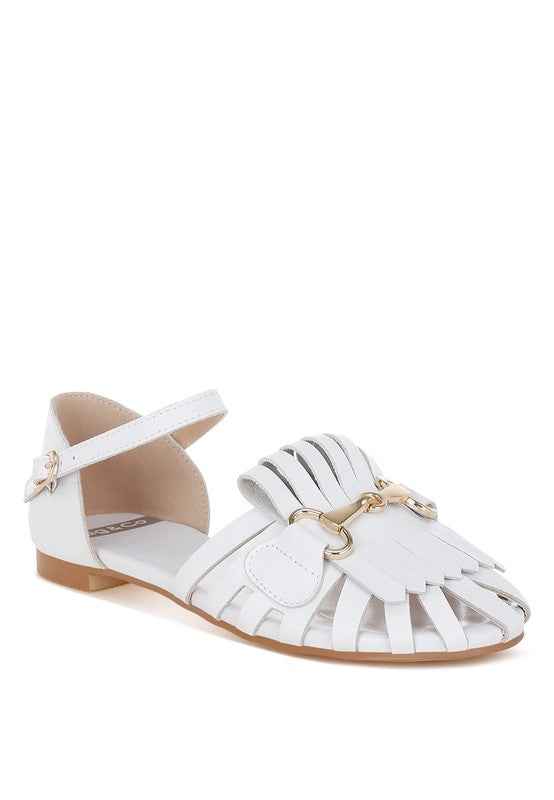 Ramita Horsebit Fringe Flat Sandals