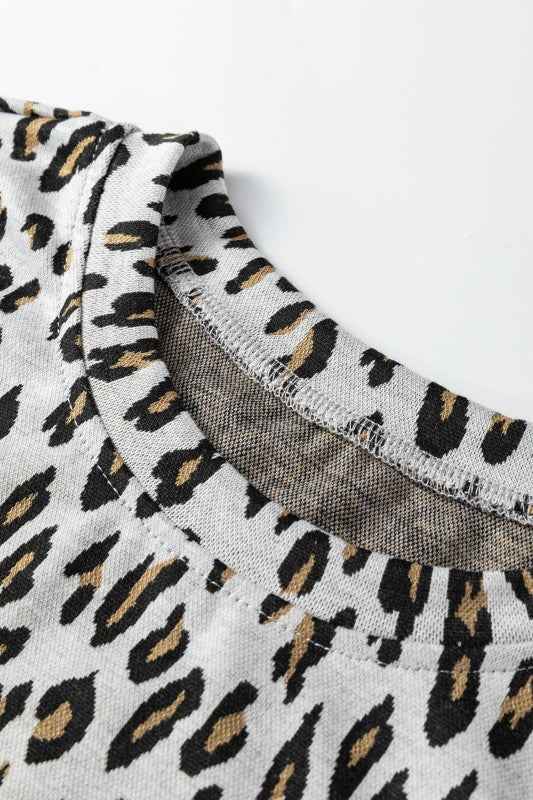 Leopard Short Sleeve Tee & Pants Set