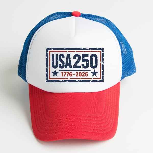 USA 250 Rectangle Foam Trucker Hat