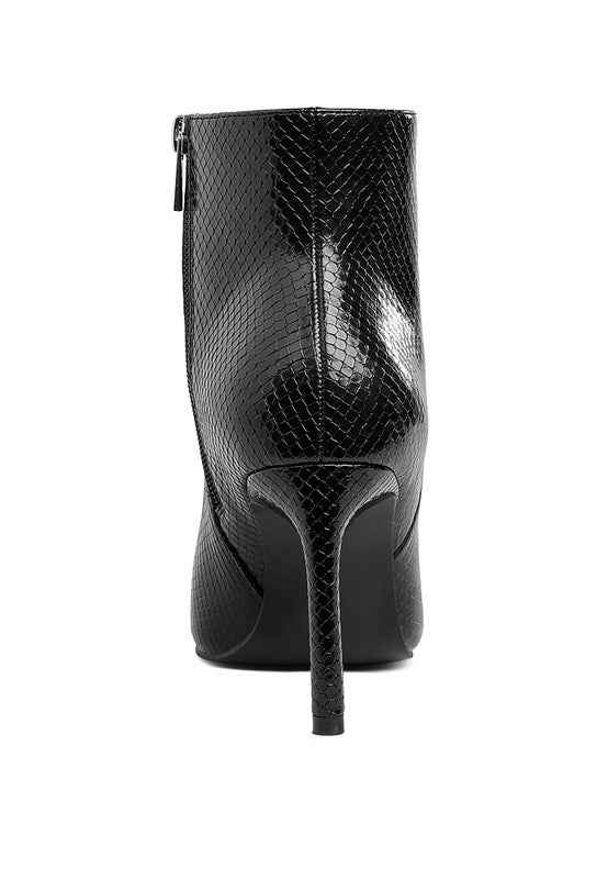Tatria Textured Stiletto Heel Ankle Boots