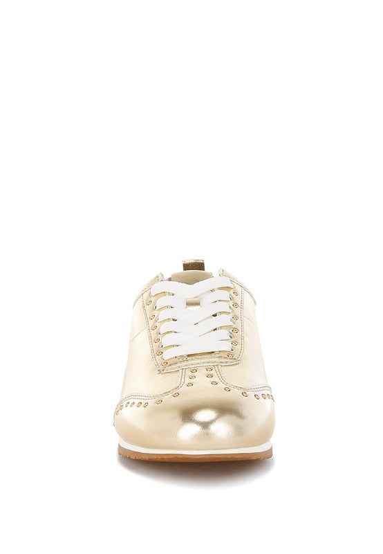 Yorika Studded Metallic Pleather Sneakers