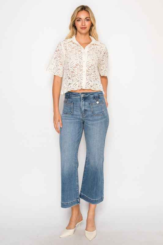 Aurelia High Rise Crop Palazzo Tummy Control