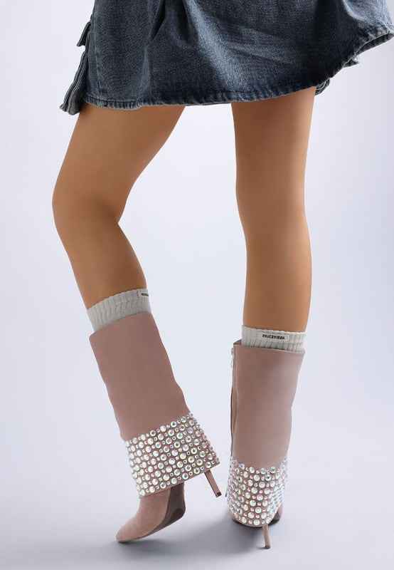 Basso Party Diamante Studded Stiletto Boots