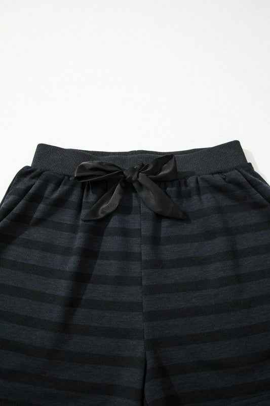 Stripe Long Sleeve Top & Shorts Set