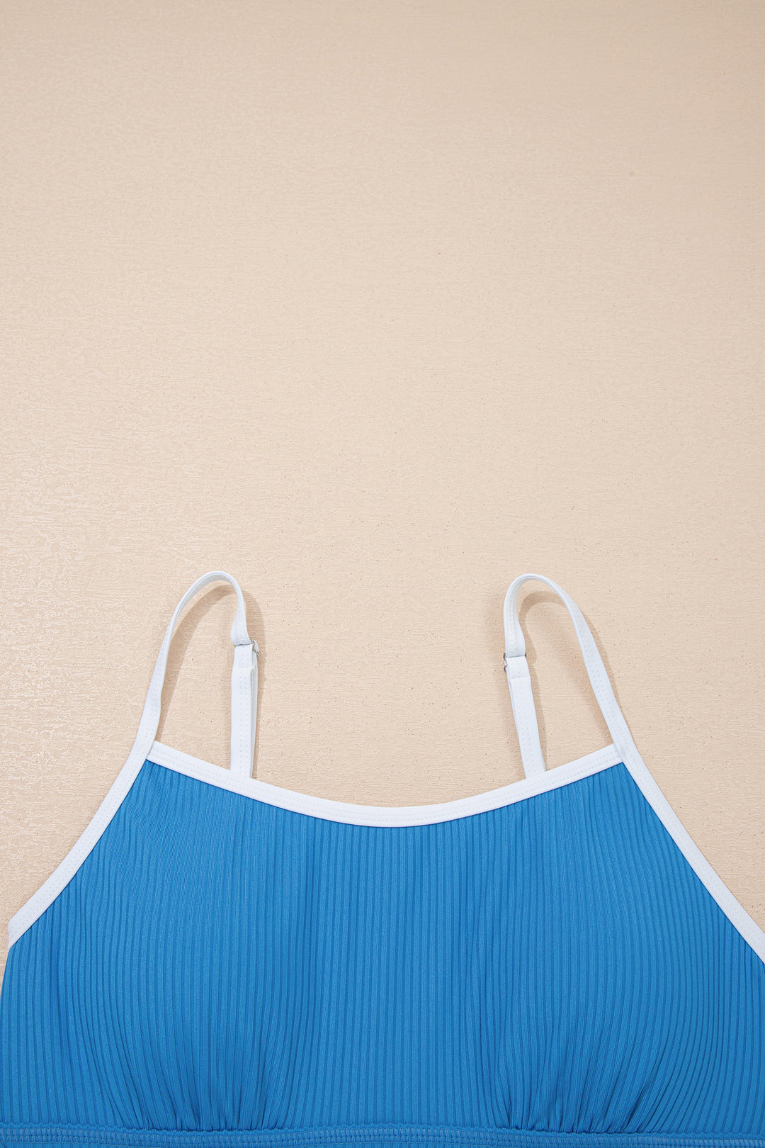 Dusk Blue Color Block Edge Ribbed Pocketed Lined Swim Dress Dear-Lover Dropshipping