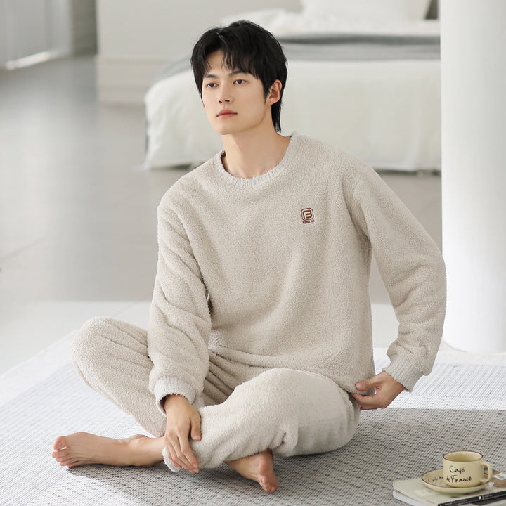 Winter pajamas men's pullover can be worn as outerwear home clothes eprolo